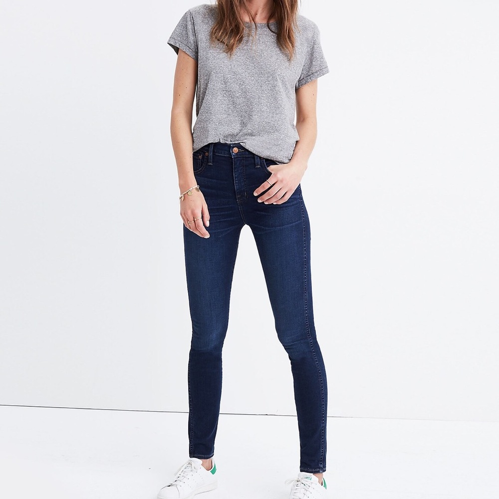 Madewell 10" High-Rise Skinny Jeans in Hayes Wash